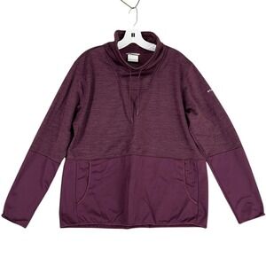 Columbia Performance Tech Purple Sweater Womens L Outdoor Walking Trail Hiking